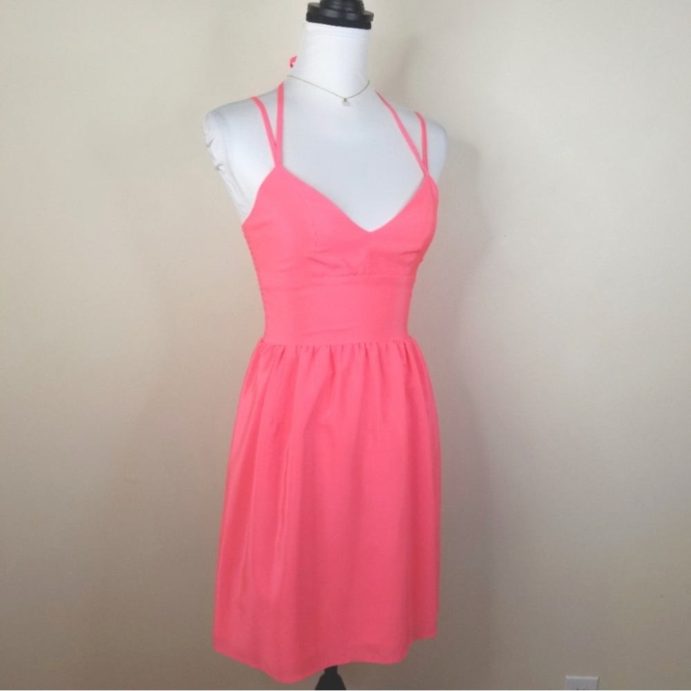 Bright Coral Amanda Uprichard Mini Dress